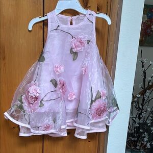 Pink Floral Sleeveless Dress